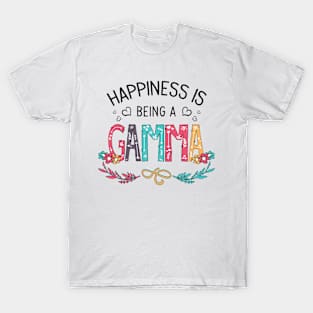 Happiness Is Being A Gamma Wildflowers Valentines Mothers Day T-Shirt